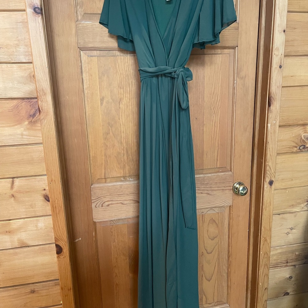 Elegant Green Wrap Dress